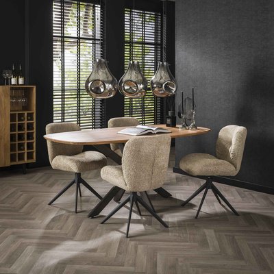 Table à manger en bois massif d'acacia avec bords arrondis 180 cm MELBOURNE PIER IMPORT