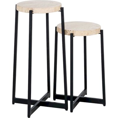 Tables d'appoint élégantes en travertin RECOLLECTION