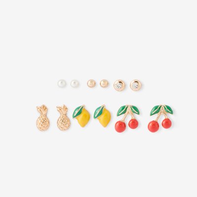 Set de 6 paires de puces d'oreilles fruits BALABOOSTE