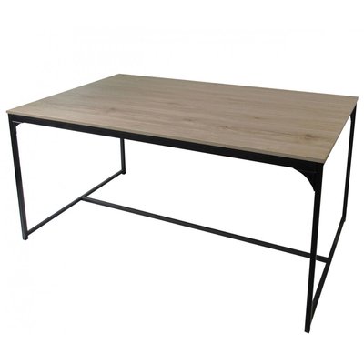 Table Salle à Manger en Bois et Métal Style Industriel WADIGA