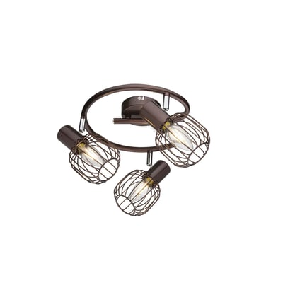 Plafonnier rond 3 spots en métal design industriel AKIN GLOBO LIGHTING