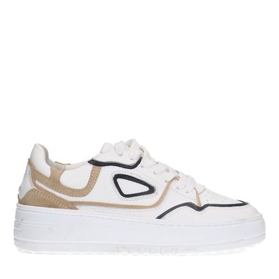 Baskets en cuir avec détails beiges SACHA