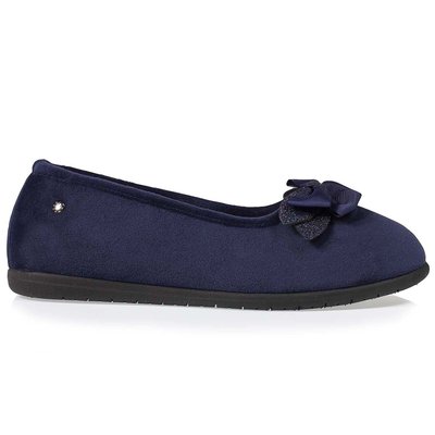 Chaussons Ballerines en microvelours avec un détail nœud ISOTONER