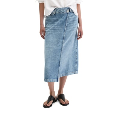 Jupe en jean X-Front A-Shape en mélange de lyocell, de lin et de coton MARC O'POLO