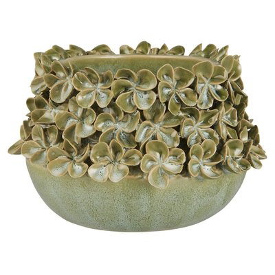 Cache-pot céramique décoré fleurs relief  Hortensia IB LAURSEN