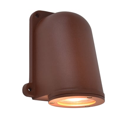 Applique murale d'extérieur sur secteur ANCOR aluminium corten culot GU10 H14,6cm LUMISKY