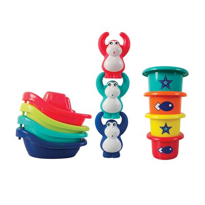 Jouet de bain coffret bateaux et stackers LUDI