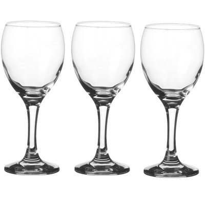 Set de 3 verres à eau sur pieds en verre transparent 24,5cl WADIGA