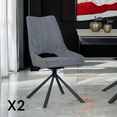 Chaise contemporaine pivotante anthracite (lot de 2) LIGURIE PIER IMPORT
