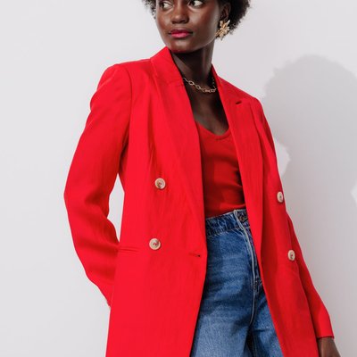 Blazer croisé unie PROMOD
