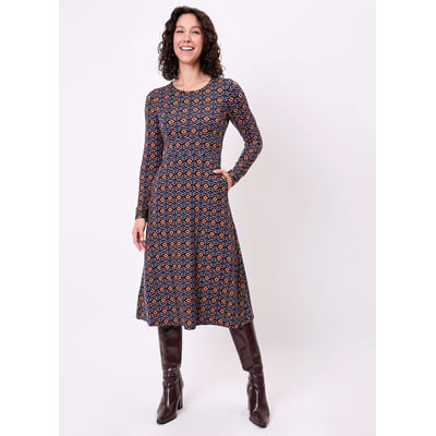 Robe midi imprimée maille fluide BANY LA FIANCÉE