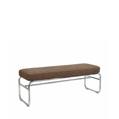 Banc en tissu pieds chrome L120cm- HENRI DRAWER