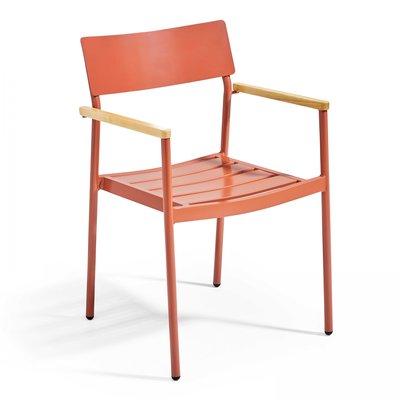 Fauteuil de jardin aluminium et bois, LEEDS OVIALA