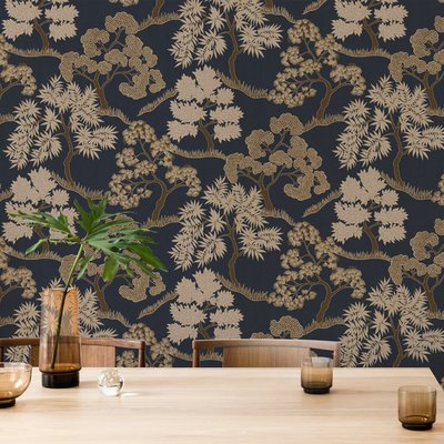 Papier peint foncé Arbres JAPON SUBLIME