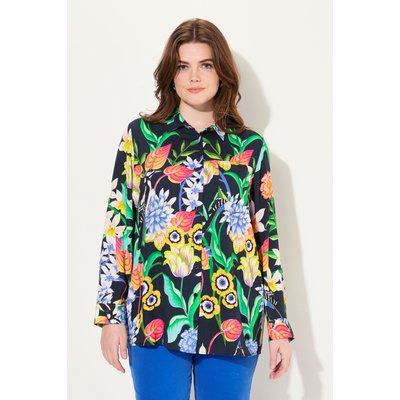 Chemisier imprimé champêtre, col chemise ULLA POPKEN