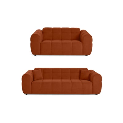 Ray - Ensemble de canapés droits 2+3 places tissu texturé LISA DESIGN
