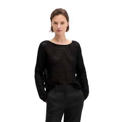 Pull ajouré relaxed en mélange de coton et de lin bio MARC O'POLO