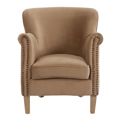 Fauteuil en velours BLANC D’IVOIRE