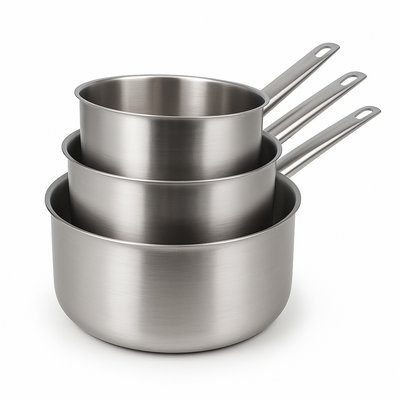 Set de 3 casseroles en inox, PROFESSIONNEL MENASTYL
