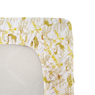 Drap housse Jersey enfant imprimé animaux de la savane DOMIVA