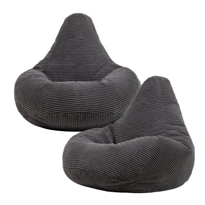 Lot de 2 poufs inclinables velours côtelé Oeko-Tex® - DALTON ICON