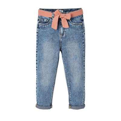 Jean Mom et sa ceinture en gaze de coton VERTBAUDET