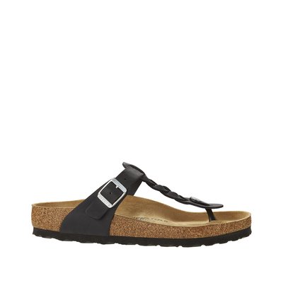 Zehenpantoletten Gizeh Braided, gefettetes Leder BIRKENSTOCK