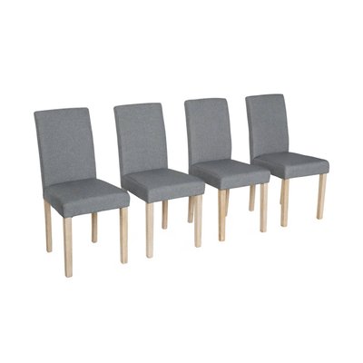 Chaise bois d'hévéa cérusé et tissu (lot de 4) RITA SWEEEK