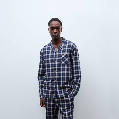 Pyjama manches longues et pantalon en flanelle de coton BIO GOTS MONOPRIX