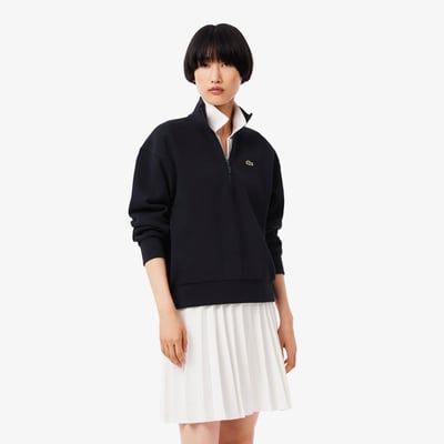 Sweatshirt col montant zippé en Piqué LACOSTE