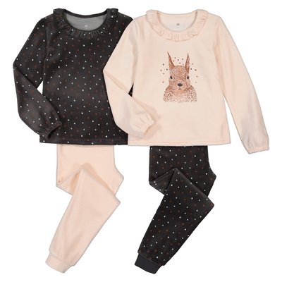 Lot de 2 pyjamas en velours imprimé écureuil LA REDOUTE COLLECTIONS