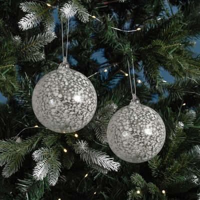 Set of 2 Glass Dot baubles SO'HOME