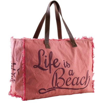 Sac en coton décor Life is a beach Rose AUBRY GASPARD