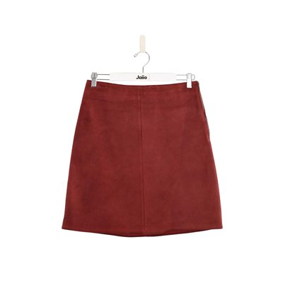 Jupe en cuir bordeaux La Redoute