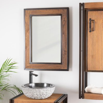 Miroir de bois métal rectangle 60x80 ÉLÉGANCE WANDA COLLECTION