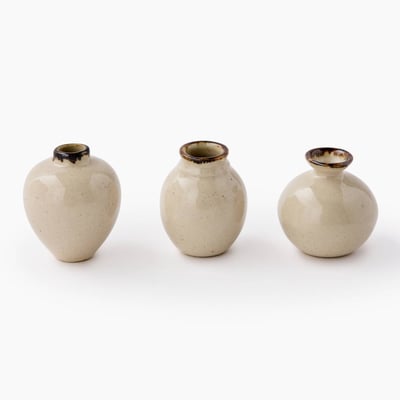 Lot 3 mini vases, H4cm, en céramique MONOPRIX