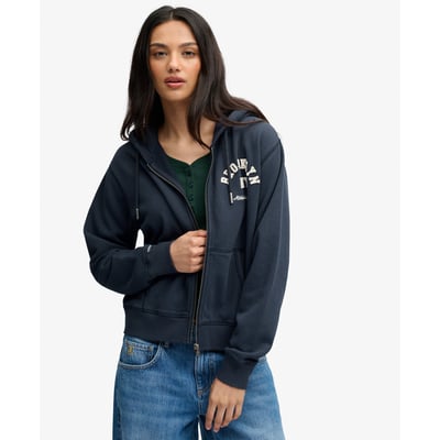 Sweat à capuche zippé court Athletic Essential coupe décontractée SUPERDRY