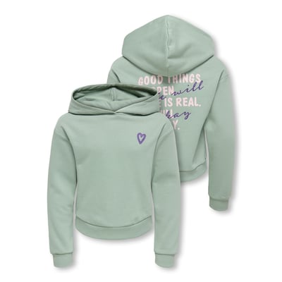 Sweat à capuche en molleton, motif coeur KIDS ONLY