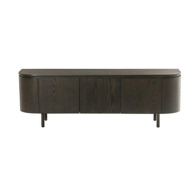 Meuble TV 3 portes en chêne, bords arrondis LOREN PIER IMPORT