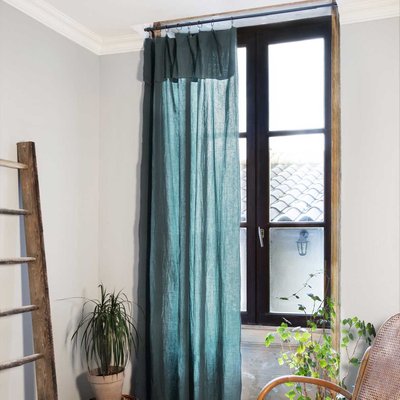 Rideau ajustable + 8 anneaux pince collection Gaia EDEN