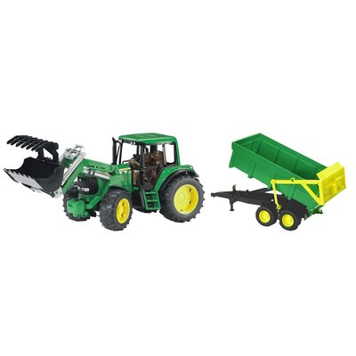 Tracteur John Deere 6920 avec chargeur frontal et remorque bennable BRUDER