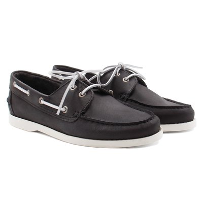 Chaussures bateau cuir mat brossé JULES & JENN