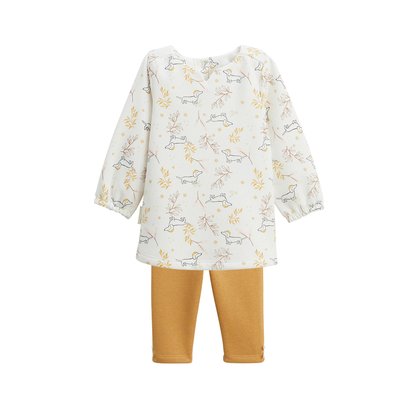 Ensemble bébé robe et legging en molleton Emilie PETIT BEGUIN