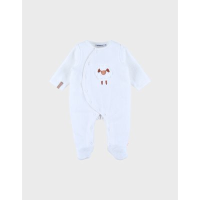 Pyjama bébé en velours avec broderie mouton NOUKIE'S