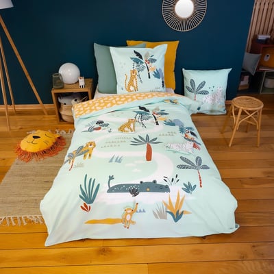Parure de lit enfant coton, JUGLE MANIA C DESIGN HOME TEXTILE