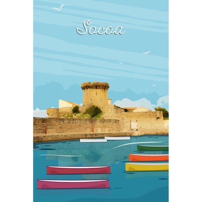 Tableau Mural Illustration Fort De Socoa ARCHITECTURE CEANOTHE