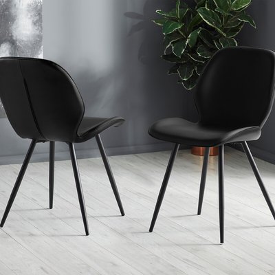 Cyrus Faux Leather Dining Chairs (Set of 2) SO'HOME