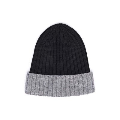 Bonnet Bicolore en Laine - Noir et Gris DRAEGER PARIS