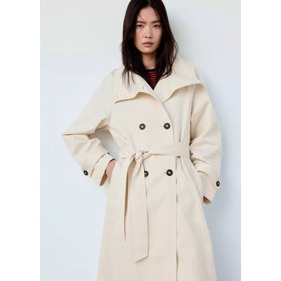 Trench long avec col montant et ceinture MANGO