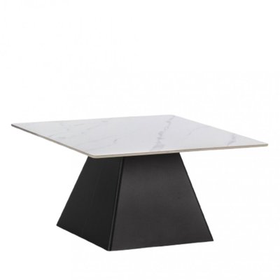 Table basse carrée en céramique et métal 80x80cm - Mova DRAWER